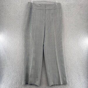 Kasper Pants Womens 12 Gray Black Glen Check Plaid Wide Leg Office Career Work